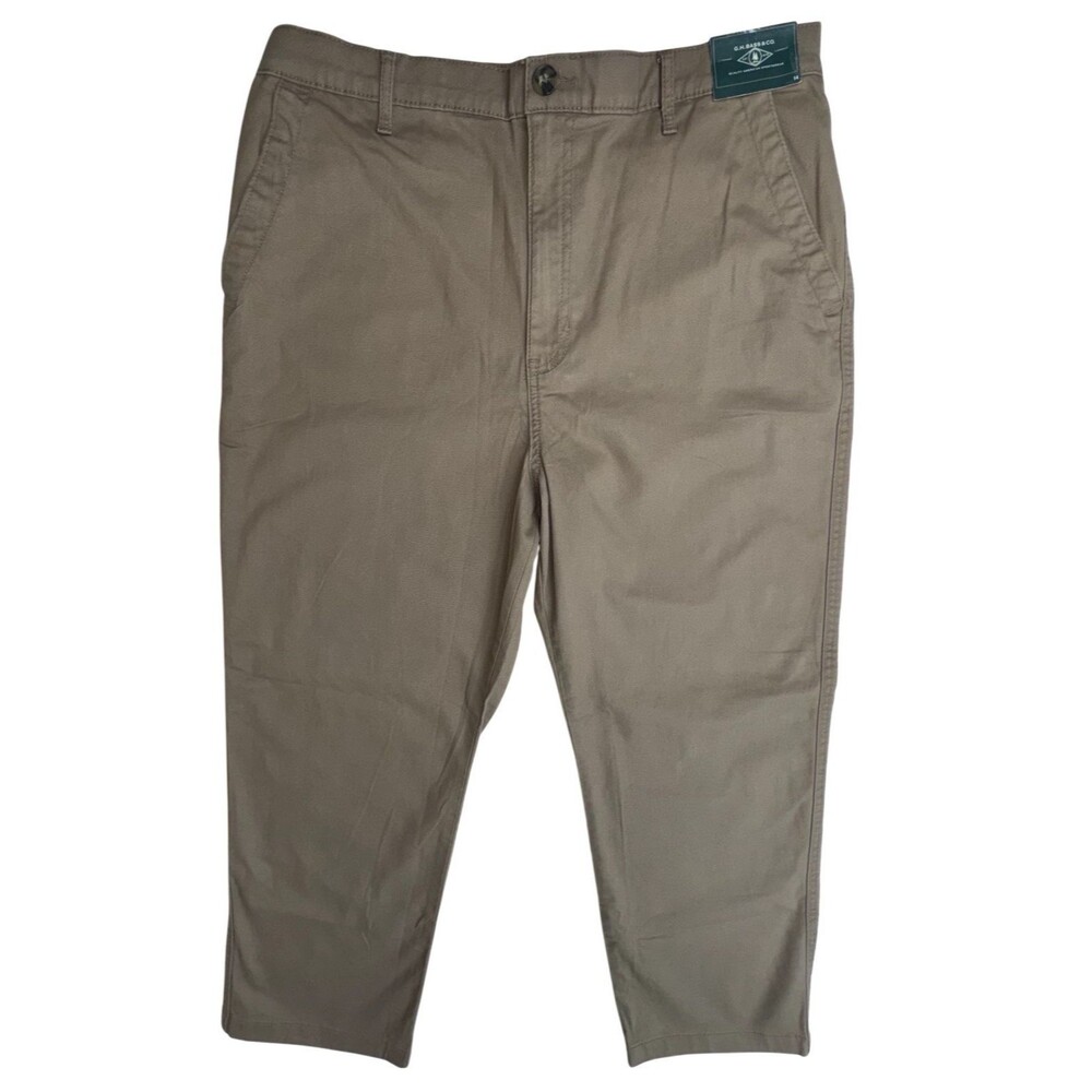 GH Bass & Co Womens Size 14 Chino Ankle Pants Brown Casual Cropped Straight New